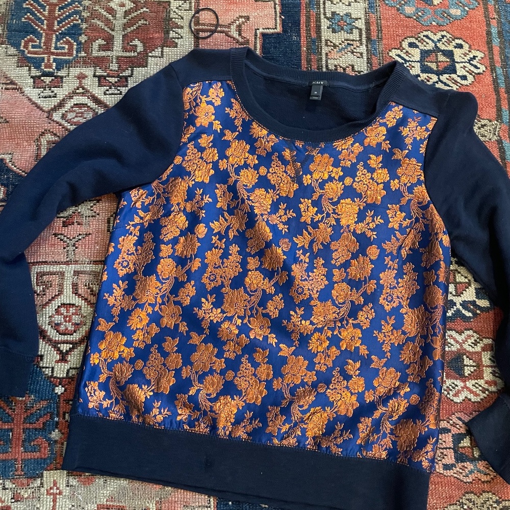 JCrew Metallic Sweatshirt, plain on back